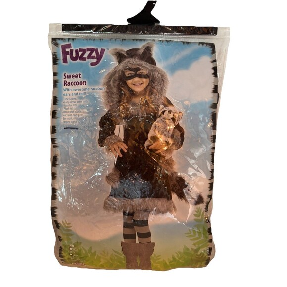 Sweet Raccoon Dress Halloween Costume Girls Size 4-6T Dress Up Play Theater - Picture 1 of 11